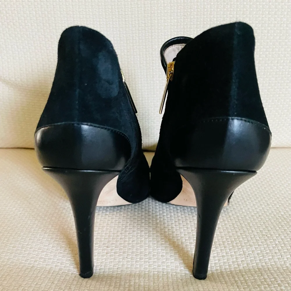L.K. BENNETT Suede Leather Black Booties Shoes Size 39